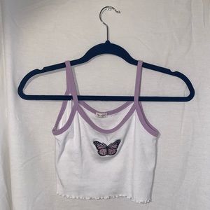 Brandy Melville J. Galt purple butterfly crop